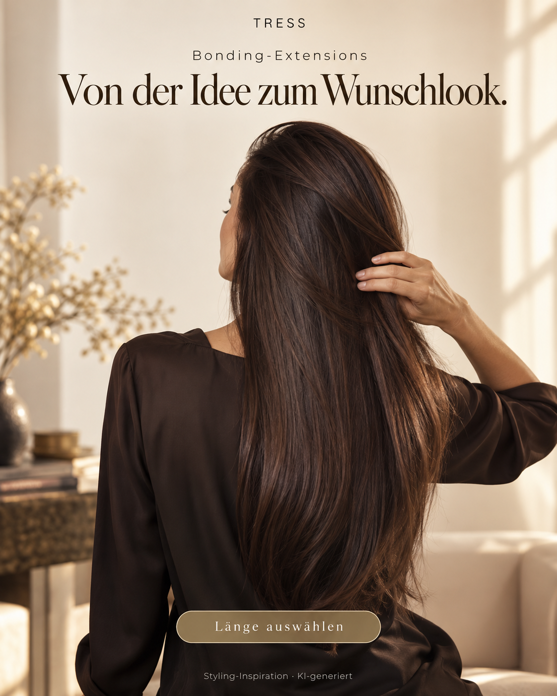 Bonding-Extensions – Von der Idee zum Wunschlook. KI-generierte Styling-Inspiration, keine verbindliche Produkt- oder Farbdarstellung.