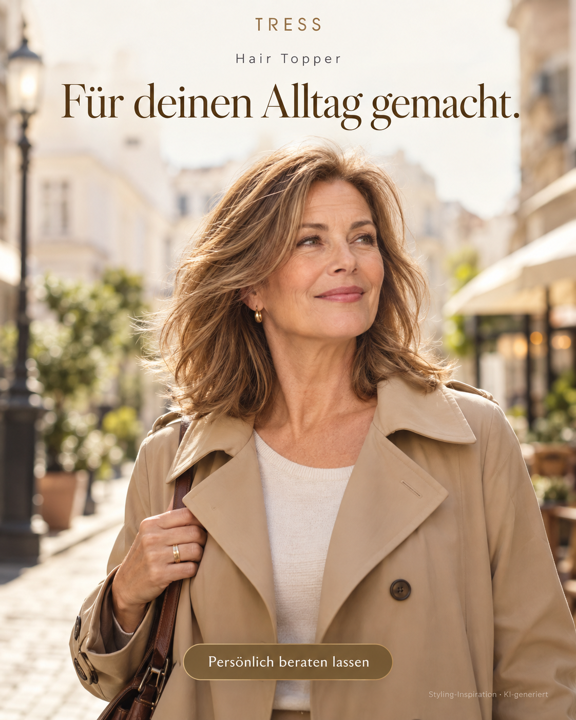 Hair Topper – Für deinen Alltag gemacht. KI-generierte Styling-Inspiration, keine verbindliche Produkt- oder Farbdarstellung.