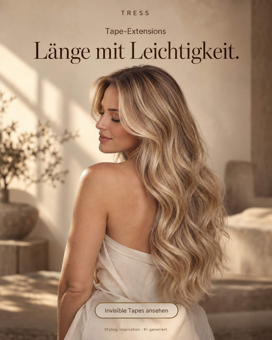 Tape-Extensions – Länge mit Leichtigkeit. KI-generierte Styling-Inspiration.